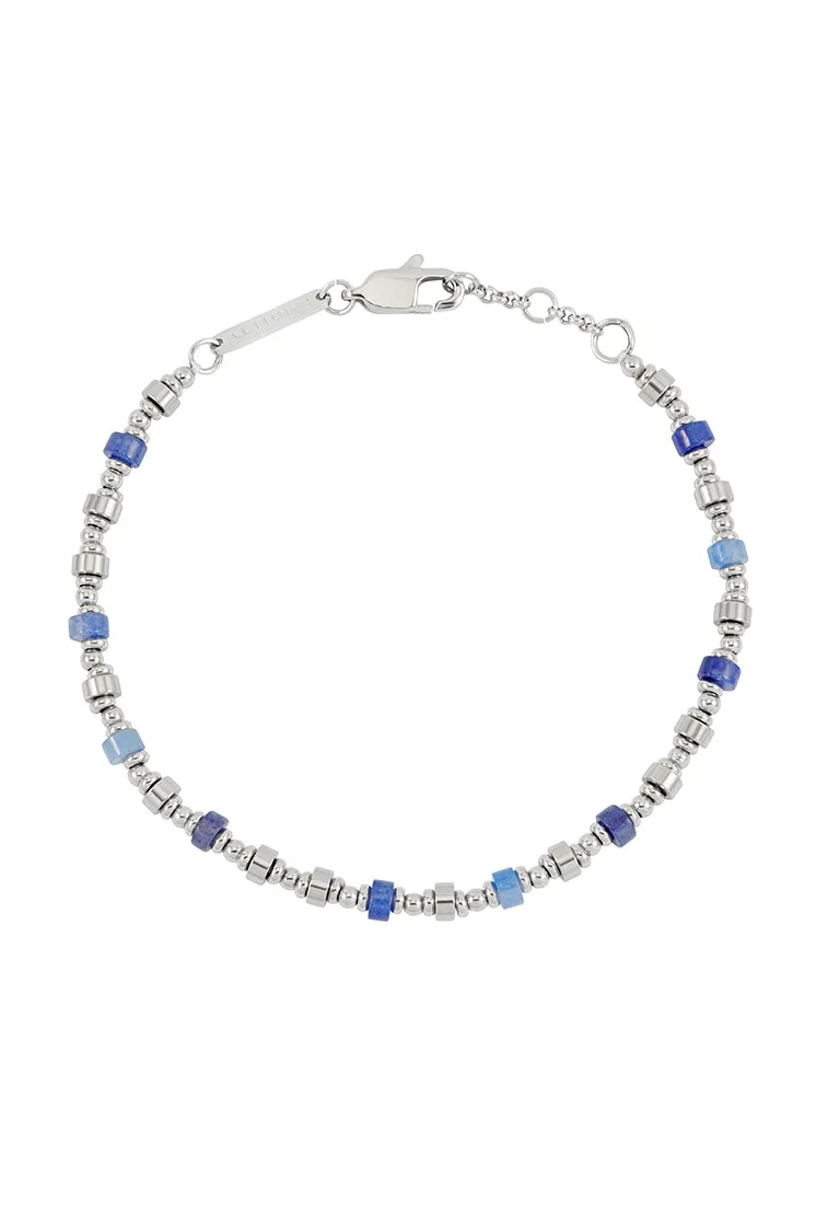 Men's Blue Gemstone and Metal Bead Bracelet sold by Estella Bartlett product image thumbnail 3
