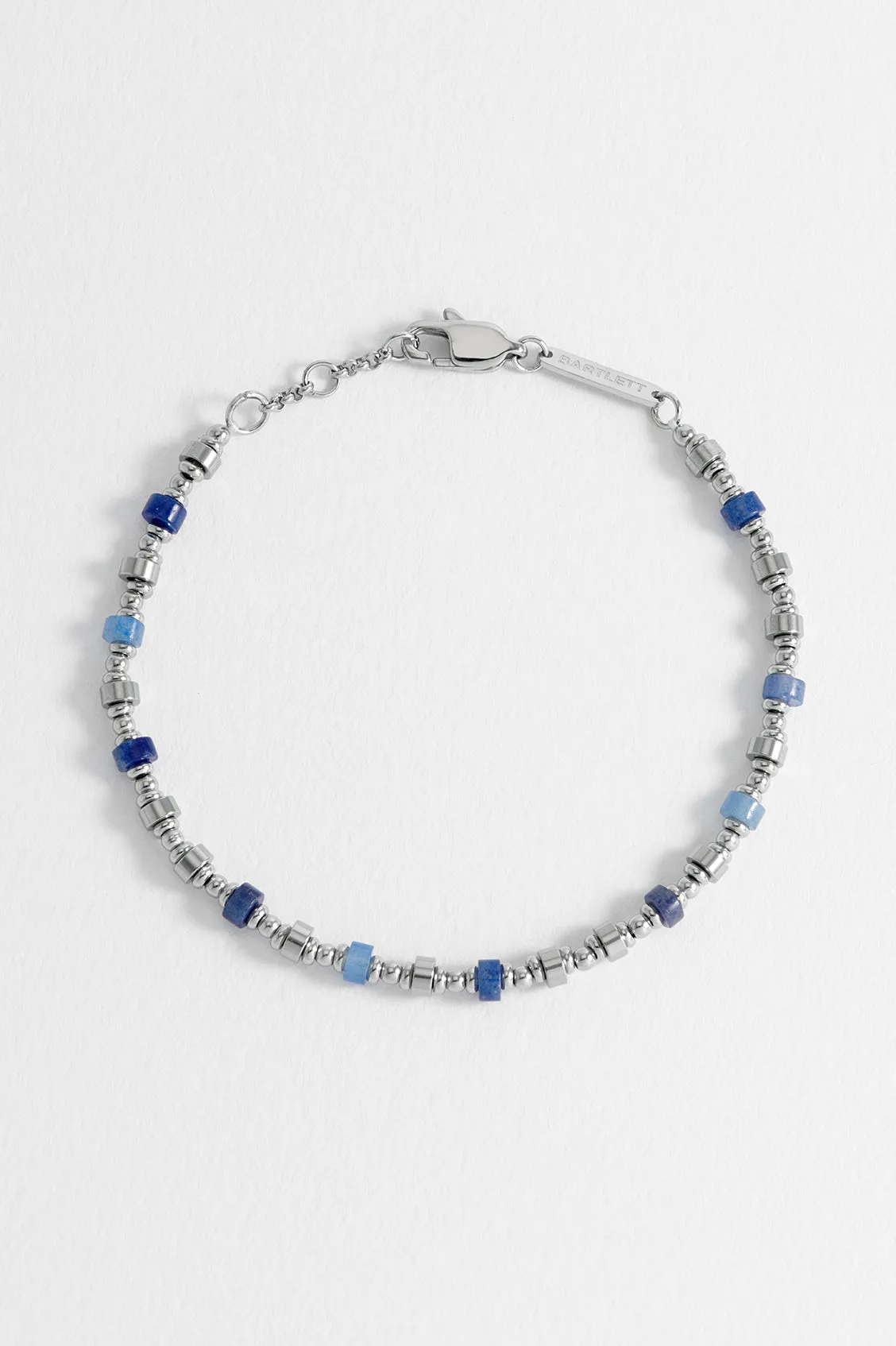 Men's Blue Gemstone and Metal Bead Bracelet sold by Estella Bartlett product image thumbnail 5
