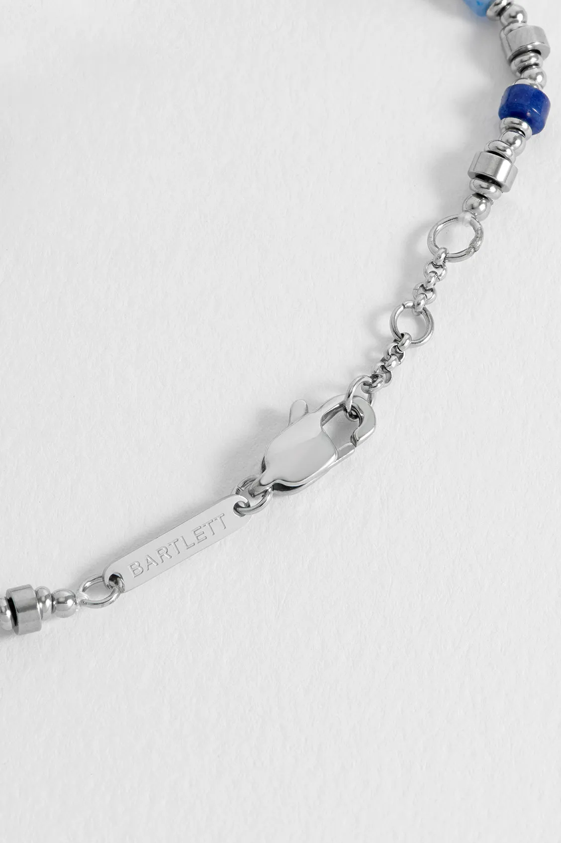 Men's Blue Gemstone and Metal Bead Bracelet sold by Estella Bartlett product image thumbnail 4