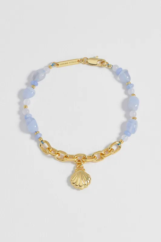 Blue Gemstone Seashell Charm Bracelet made by Estella Bartlett