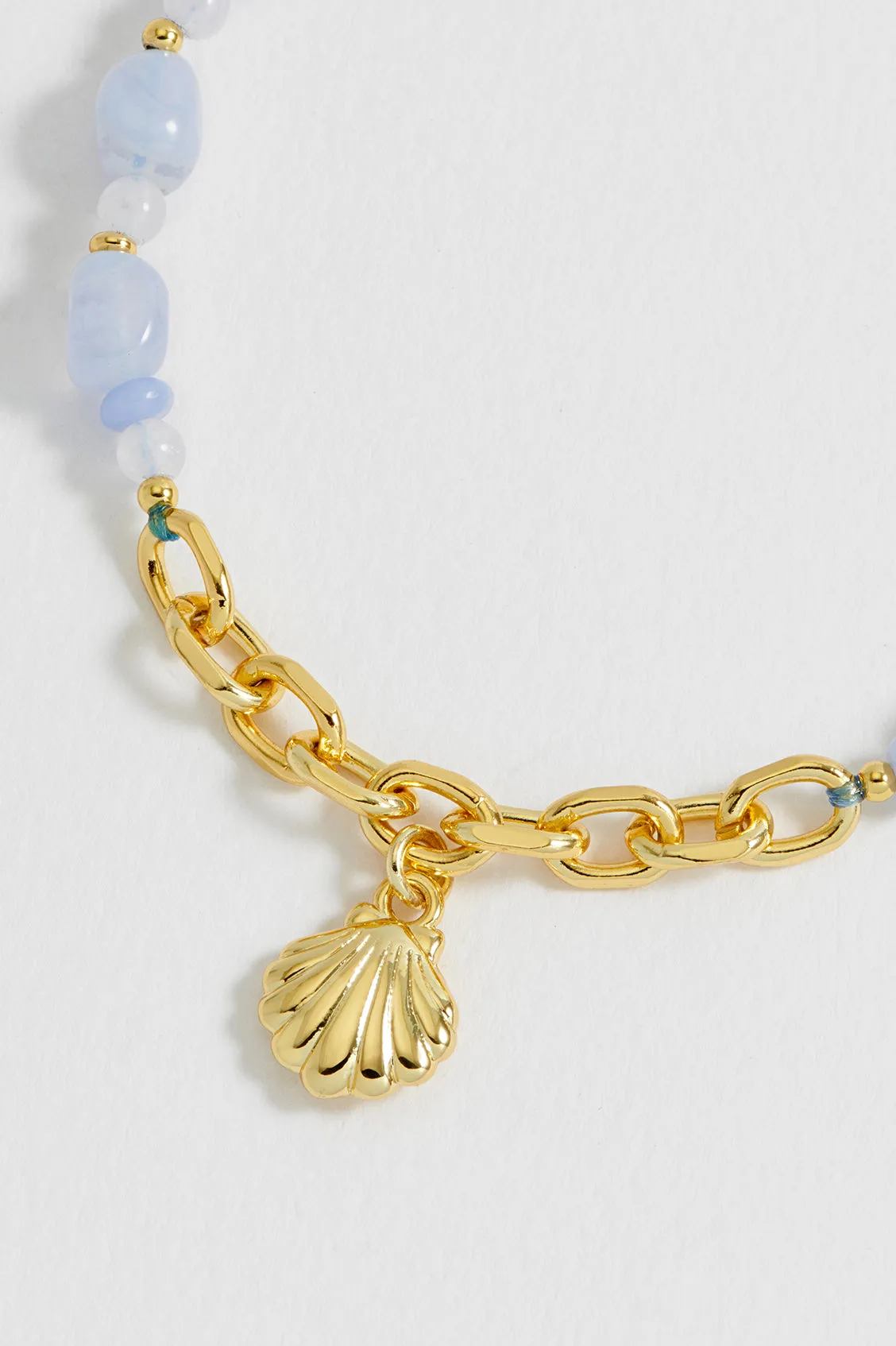 Blue Gemstone Seashell Charm Bracelet sold by Estella Bartlett product image thumbnail 2