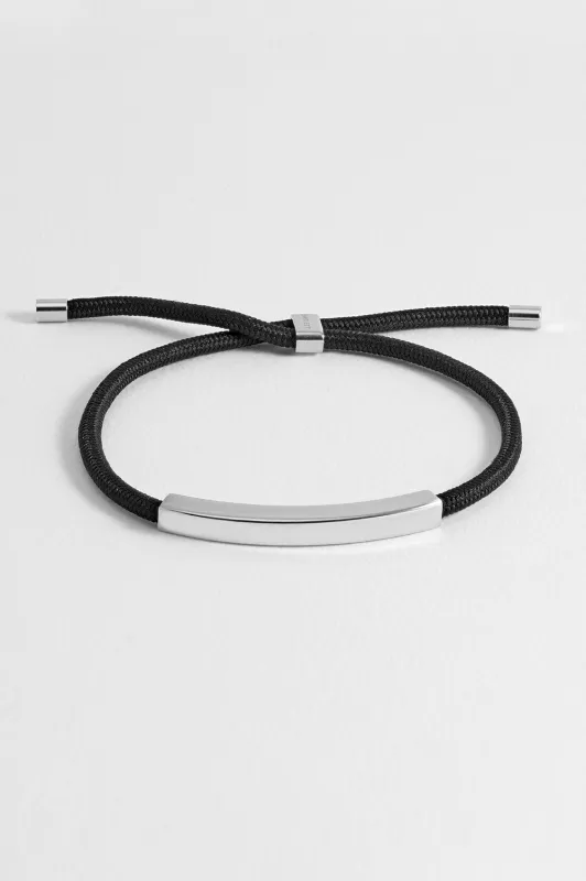 Men's Black Cord Tag Bracelet sold by Estella Bartlett