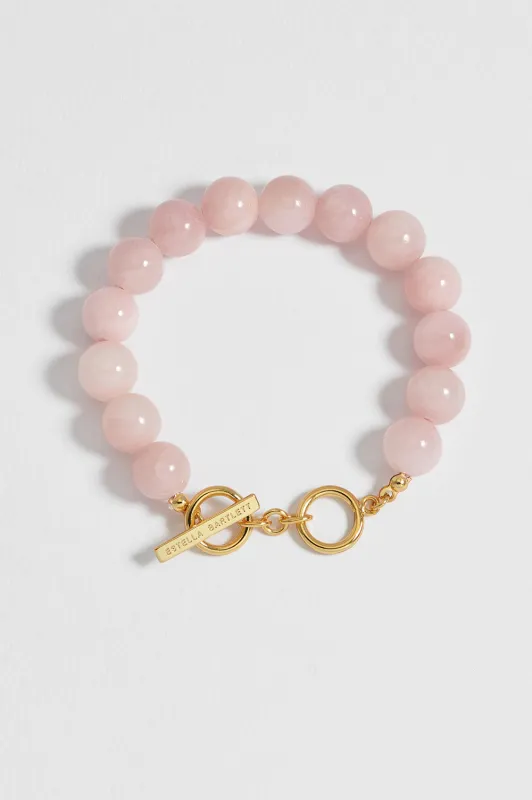 Chunky Rose Quartz T-Bar Bracelet sold by Estella Bartlett