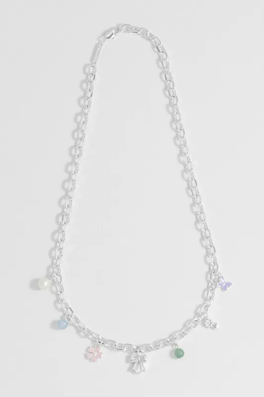 Pastel Charm T-Bar Necklace sold by Estella Bartlett