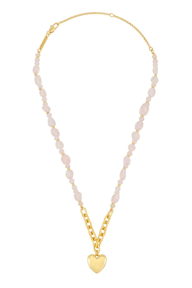 Pink Gemstone Heart Charm Necklace sold by Estella Bartlett product image thumbnail 3