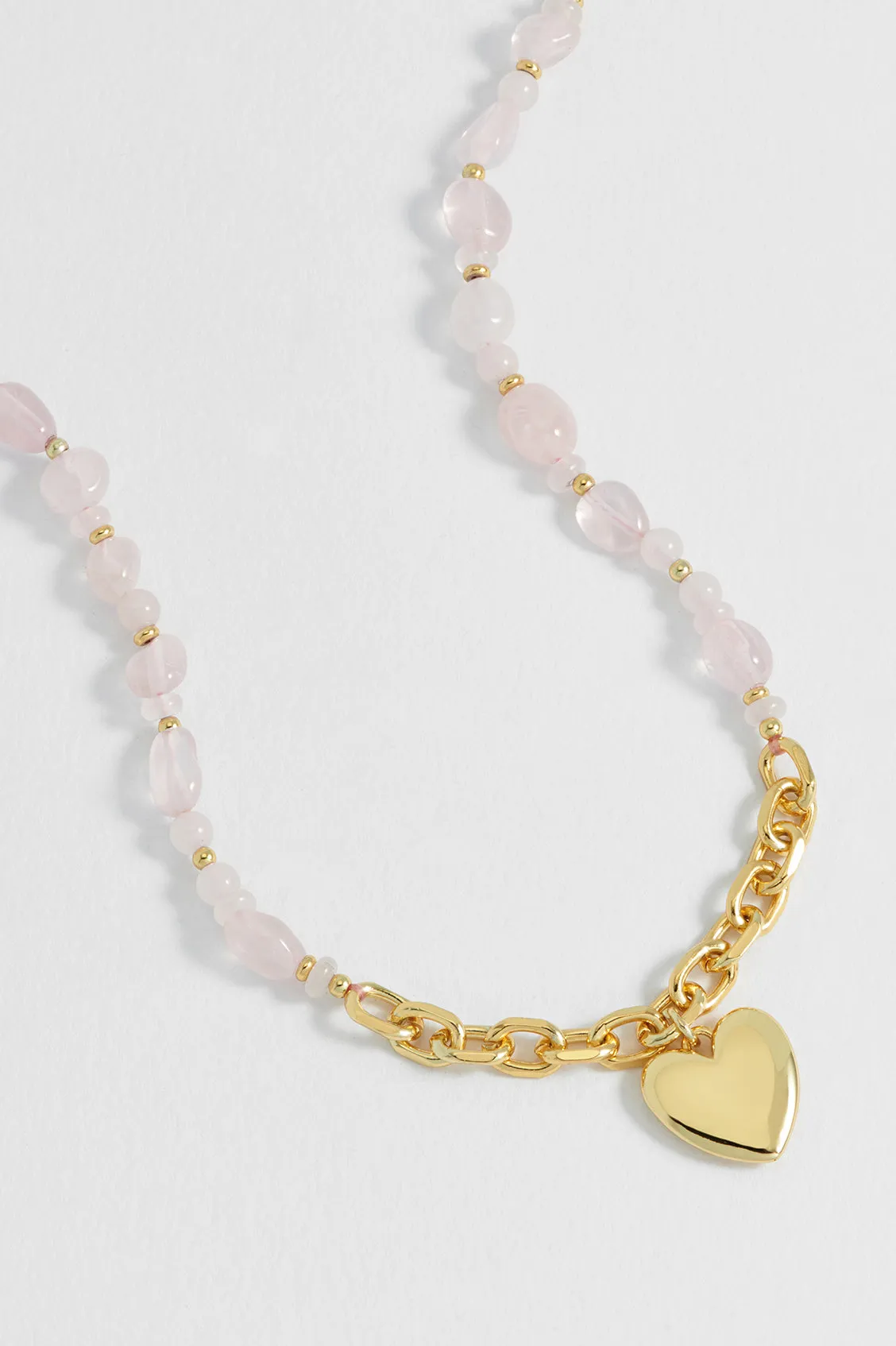 Pink Gemstone Heart Charm Necklace sold by Estella Bartlett product image thumbnail 2