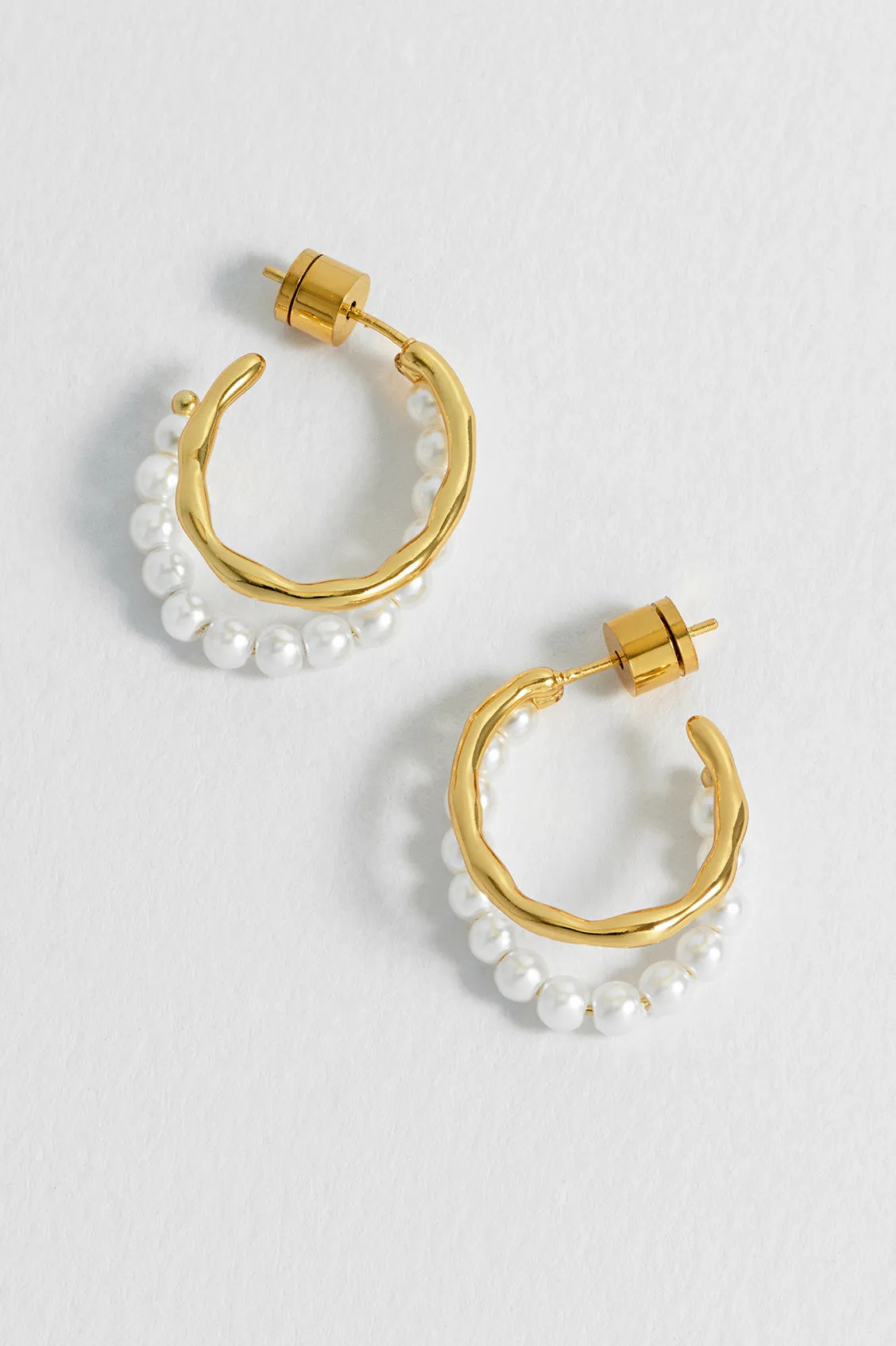 Pearl and Molten Metal Double Illusion Hoops sold by Estella Bartlett product image thumbnail 4