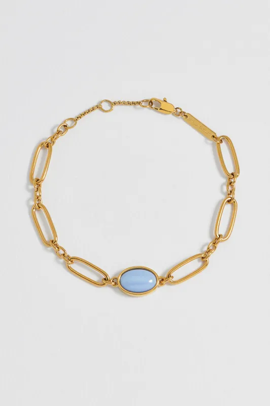 Blue Quartz Cabochon Chain Bracelet sold by Estella Bartlett