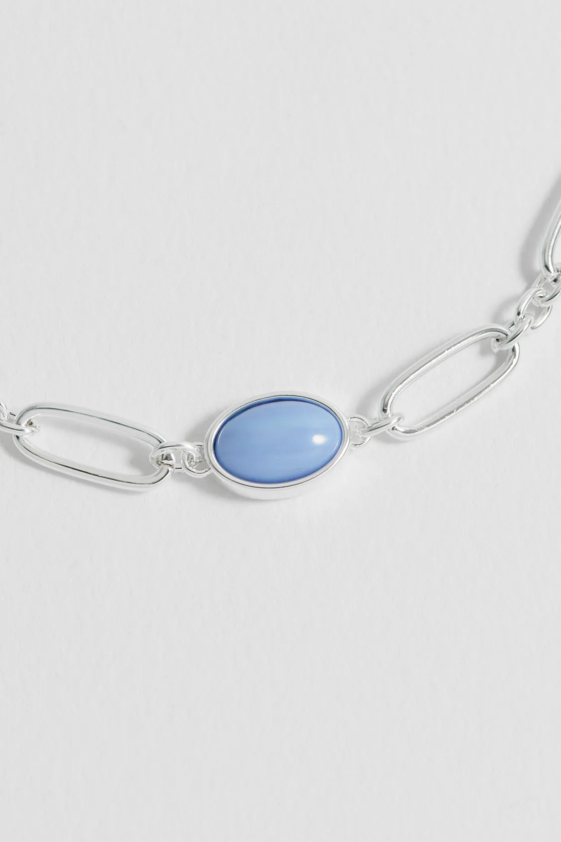 Blue Quartz Cabochon Chain Bracelet sold by Estella Bartlett product image thumbnail 3