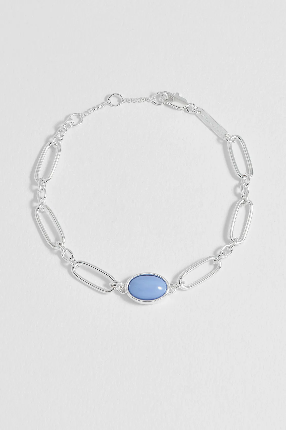 Blue Quartz Cabochon Chain Bracelet sold by Estella Bartlett