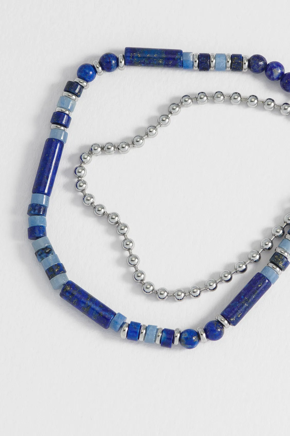 Men's Blue Gemstone Double Wrap Bracelet sold by Estella Bartlett product image thumbnail 2