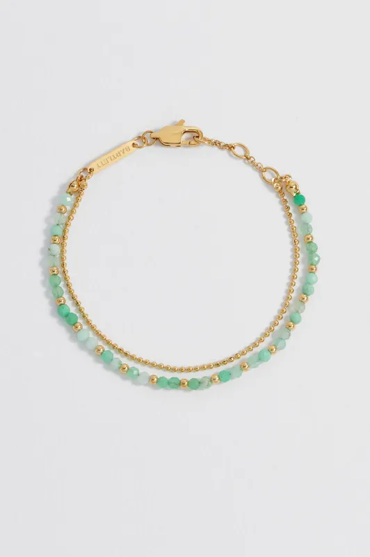 Faceted Green Chalcedony Duo Bracelet sold by Estella Bartlett