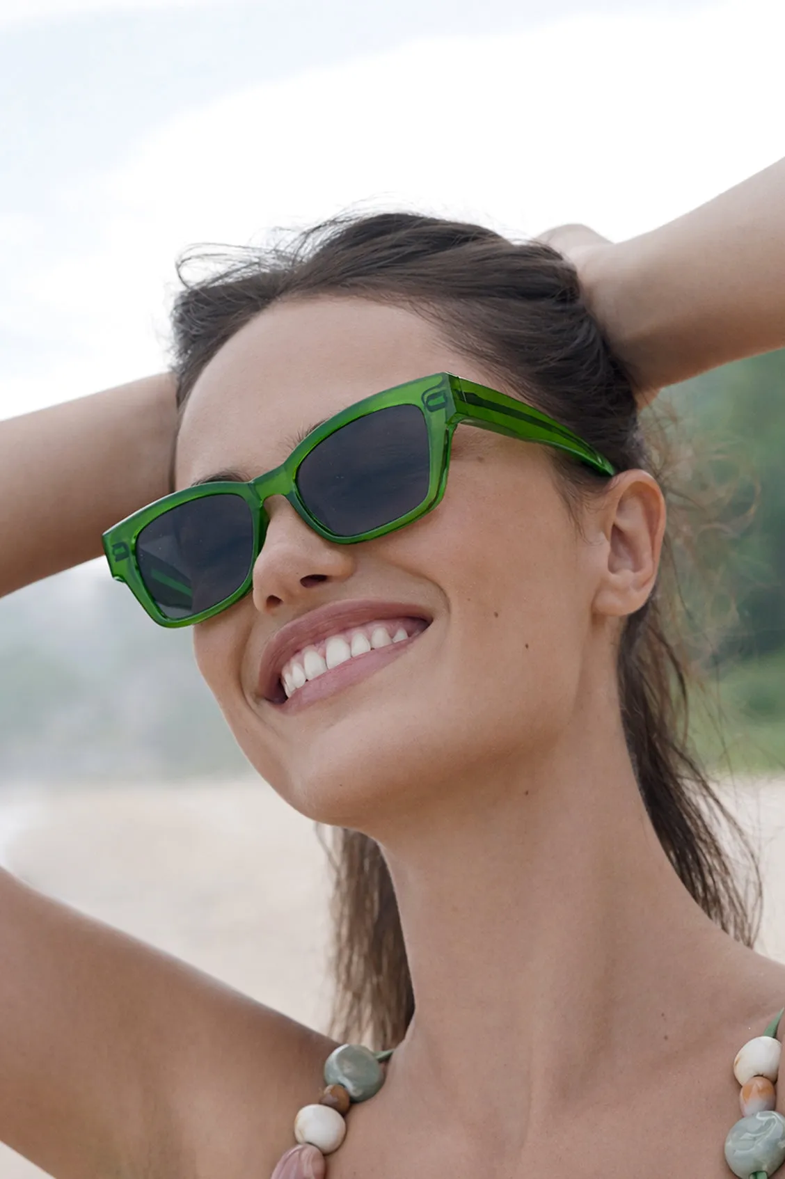 Transparent Green Paris Cat-Eye Women’s Sunglasses sold by Estella Bartlett product image thumbnail 2