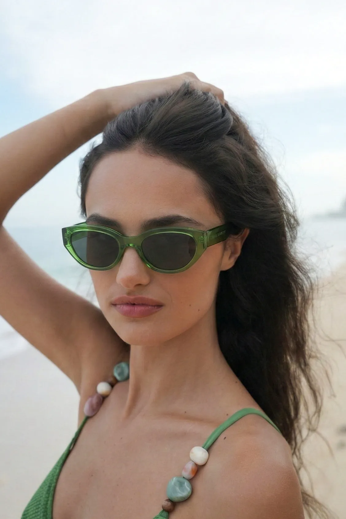 Transparent Green Siena Oval Women’s Sunglasses sold by Estella Bartlett product image thumbnail 2