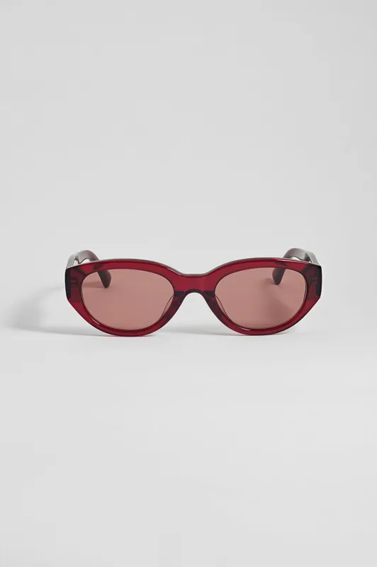 Dark Burgundy Siena Oval Women’s Sunglasses made by Estella Bartlett