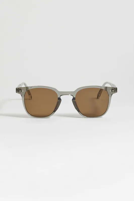 Transparent Grey Lima Wayfarer Unisex Sunglasses sold by Estella Bartlett