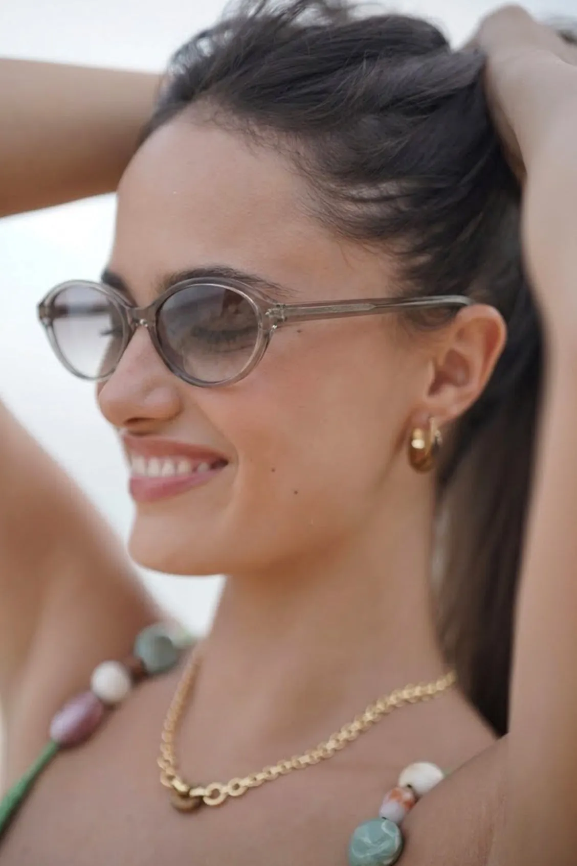 Transparent Grey Palma Oval Women’s Sunglasses sold by Estella Bartlett product image thumbnail 2