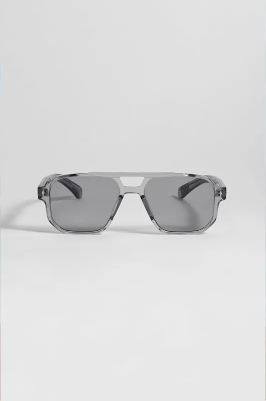 Transparent Grey Geneva Aviator Unisex Sunglasses made by Estella Bartlett