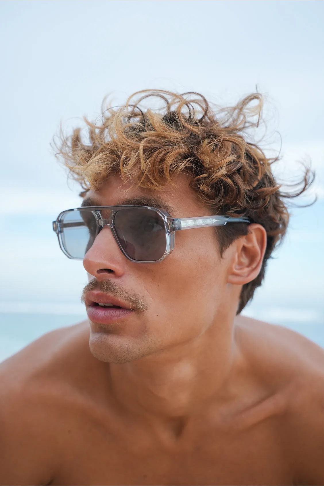 Transparent Grey Geneva Aviator Unisex Sunglasses sold by Estella Bartlett product image thumbnail 5