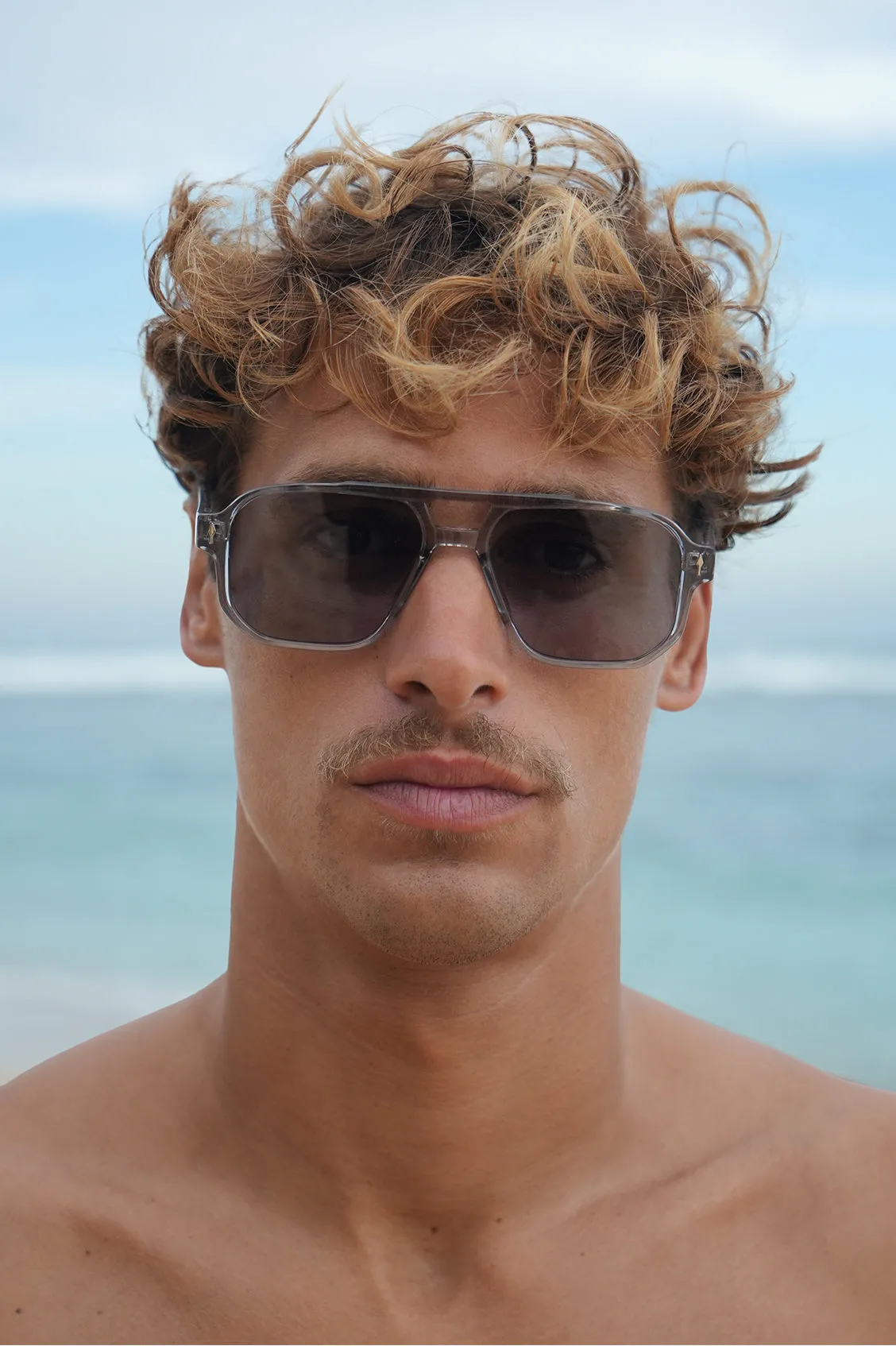 Transparent Grey Geneva Aviator Unisex Sunglasses sold by Estella Bartlett product image thumbnail 2