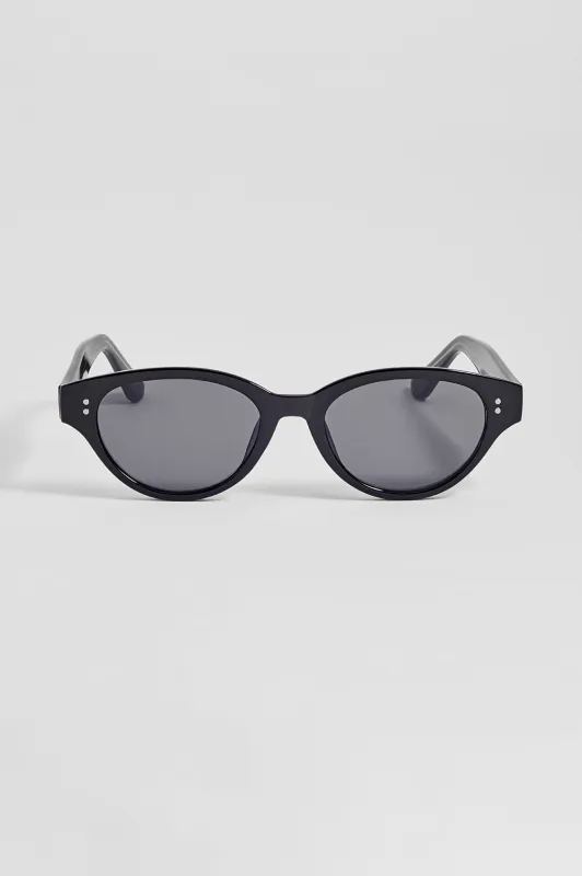 Black Riviera Oval Women’s Sunglasses made by Estella Bartlett