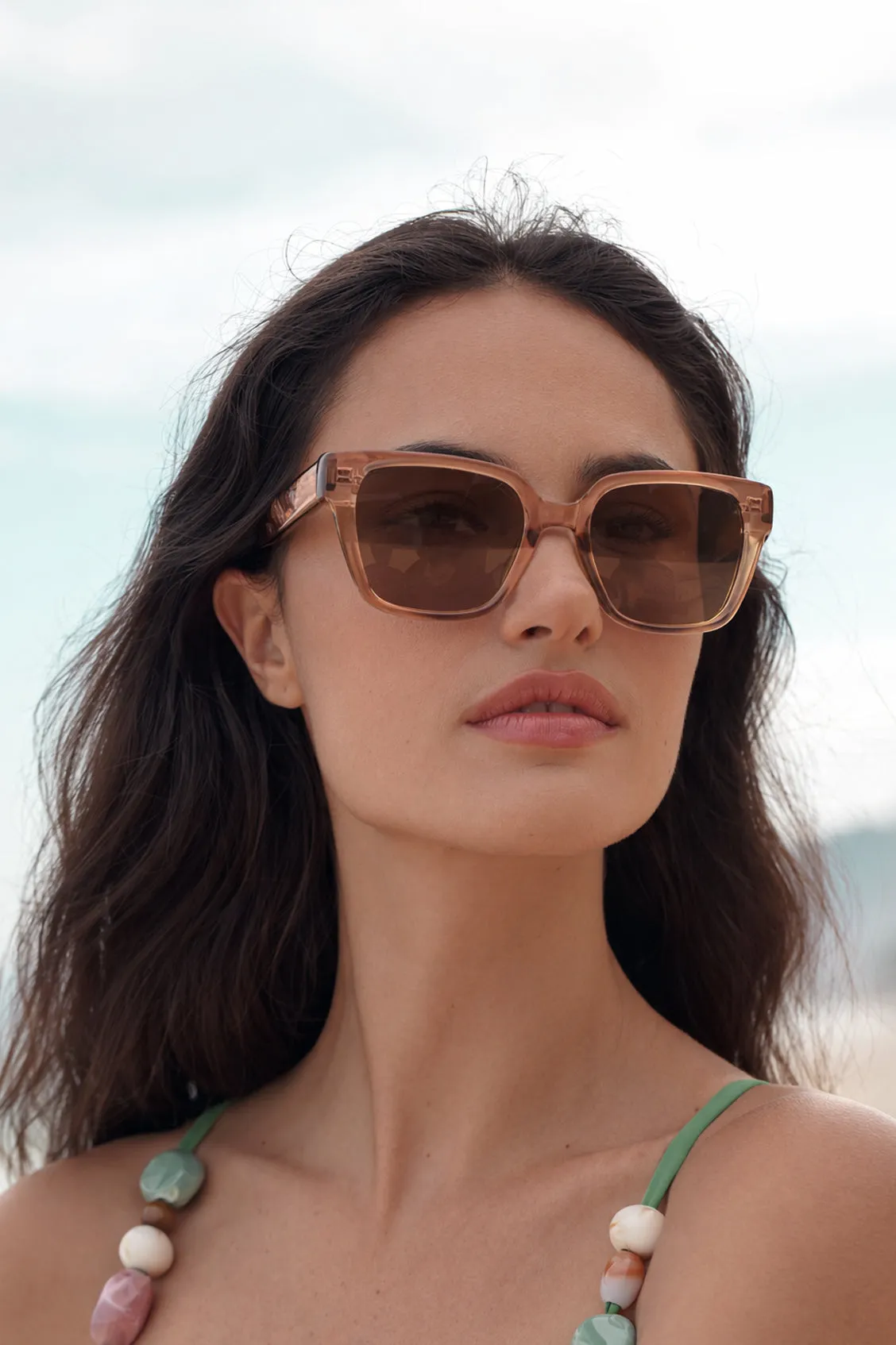 Transparent Champagne Milan Square Women’s Sunglasses sold by Estella Bartlett product image thumbnail 2