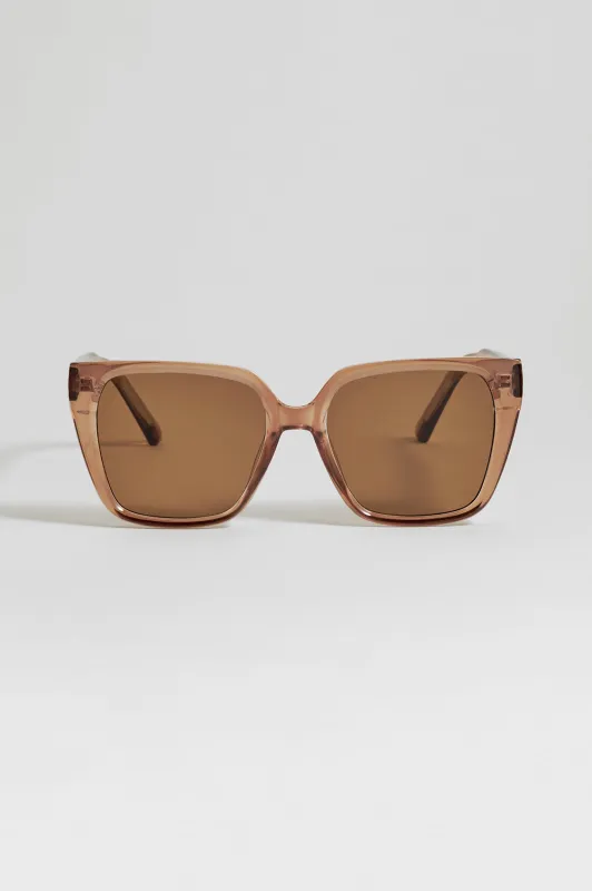 Transparent Champagne Milan Square Women’s Sunglasses sold by Estella Bartlett