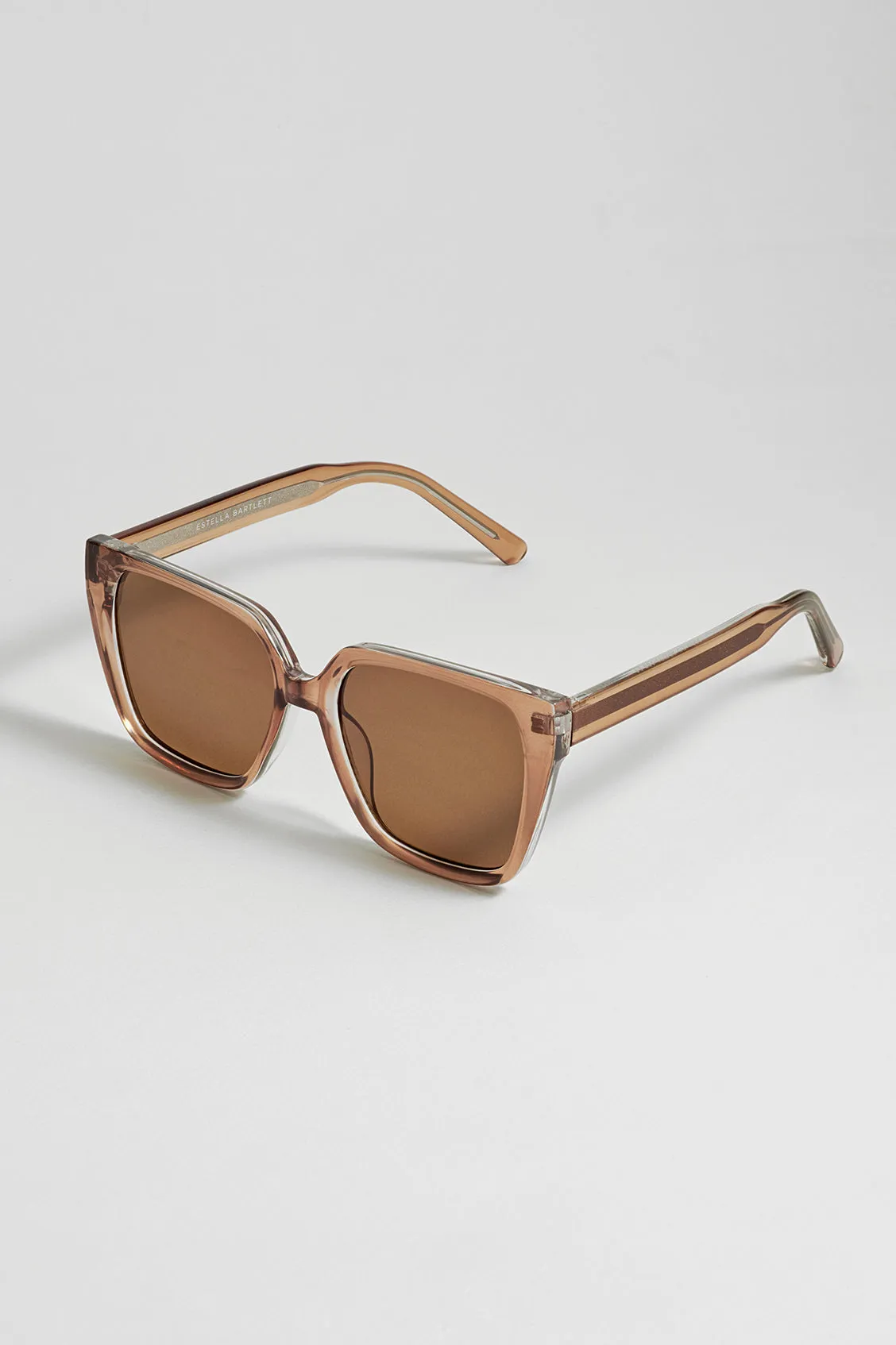 Transparent Champagne Milan Square Women’s Sunglasses sold by Estella Bartlett product image thumbnail 4
