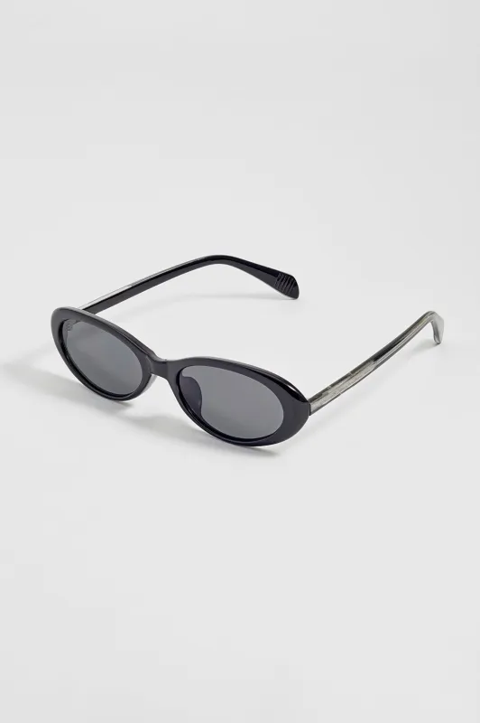 Black Barcelona Oval Women’s Sunglasses made by Estella Bartlett