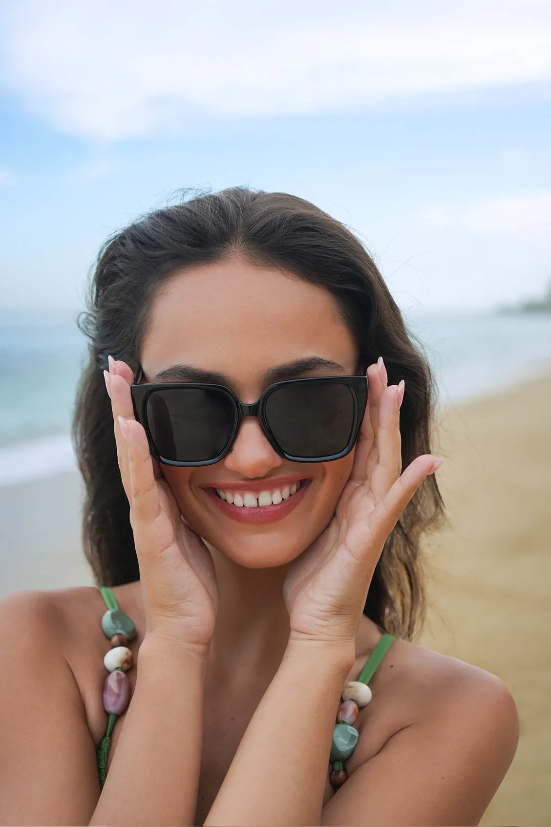 Black Milan Square Women’s Sunglasses sold by Estella Bartlett product image thumbnail 5