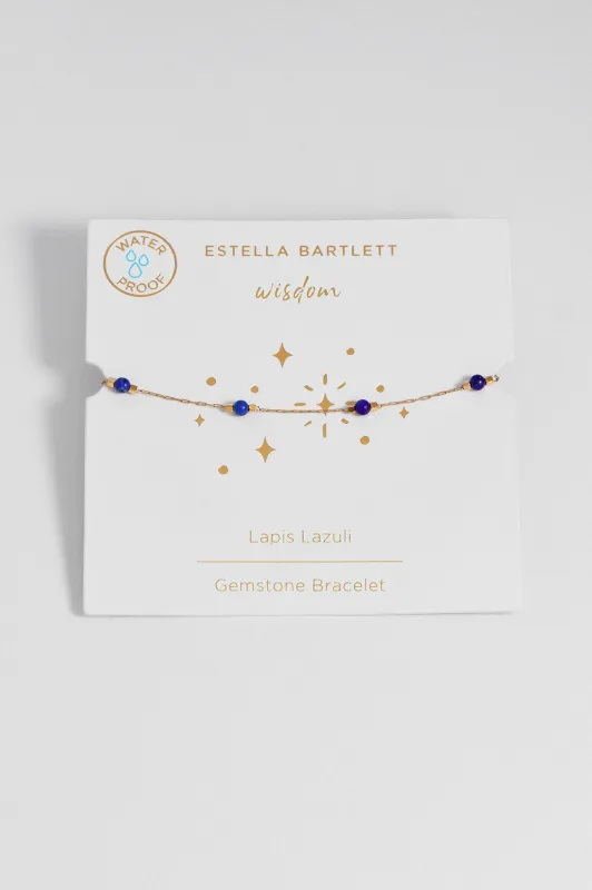 Wellness Lapis Lazuli Beaded Chain Bracelet made by Estella Bartlett