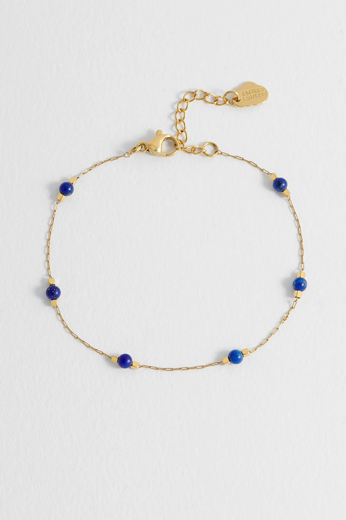 Wellness Lapis Lazuli Beaded Chain Bracelet sold by Estella Bartlett product image thumbnail 4