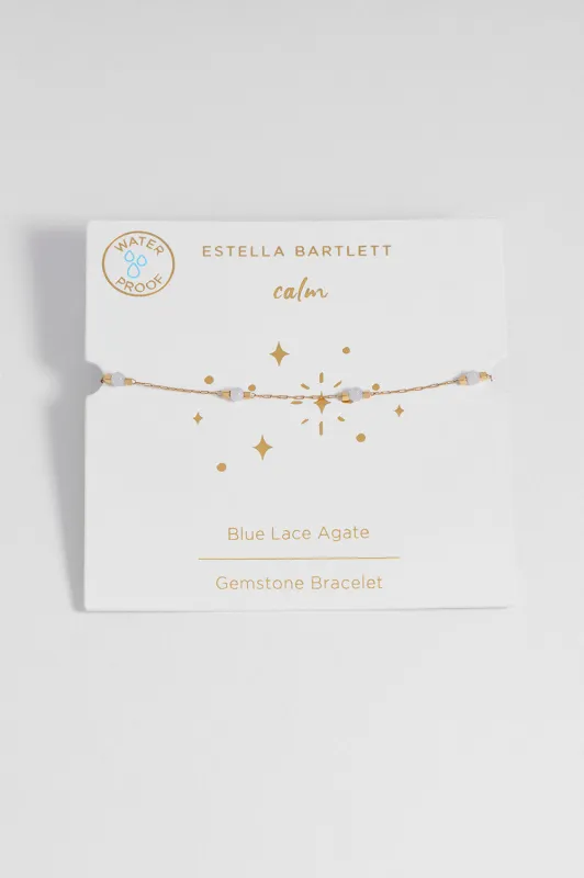 Wellness Blue Lace Agate Beaded Chain Bracelet made by Estella Bartlett