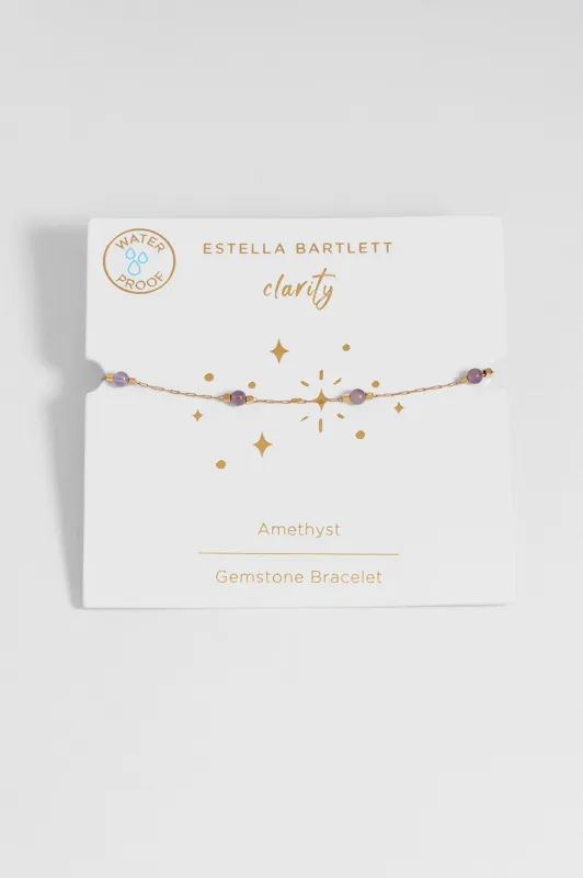 Wellness Amethyst Beaded Chain Bracelet made by Estella Bartlett