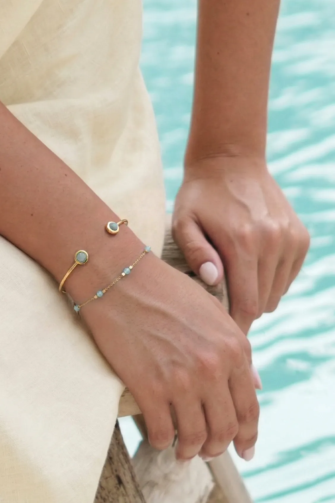 Wellness Amazonite Beaded Chain Bracelet sold by Estella Bartlett product image thumbnail 2