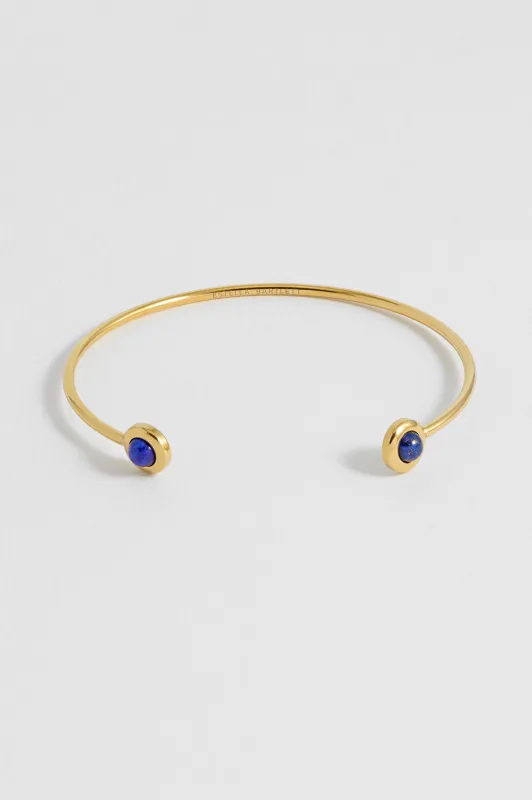 Wellness Lapis Lazuli Open Bangle made by Estella Bartlett