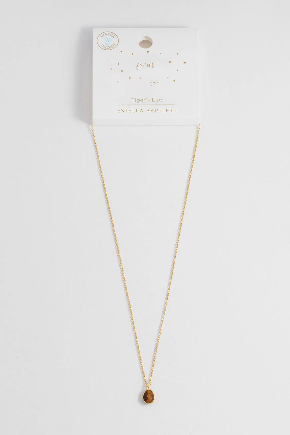 Wellness Faceted Tiger's Eye Teardrop Necklace sold by Estella Bartlett product image thumbnail 4