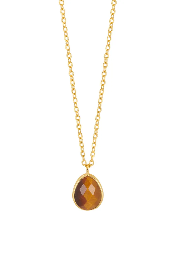 Wellness Faceted Tiger's Eye Teardrop Necklace sold by Estella Bartlett product image thumbnail 3