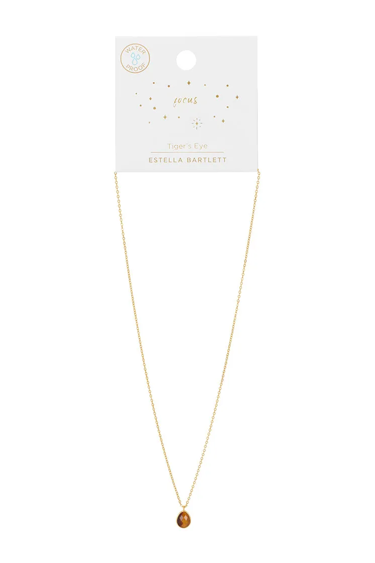 Wellness Faceted Tiger's Eye Teardrop Necklace sold by Estella Bartlett product image thumbnail 5