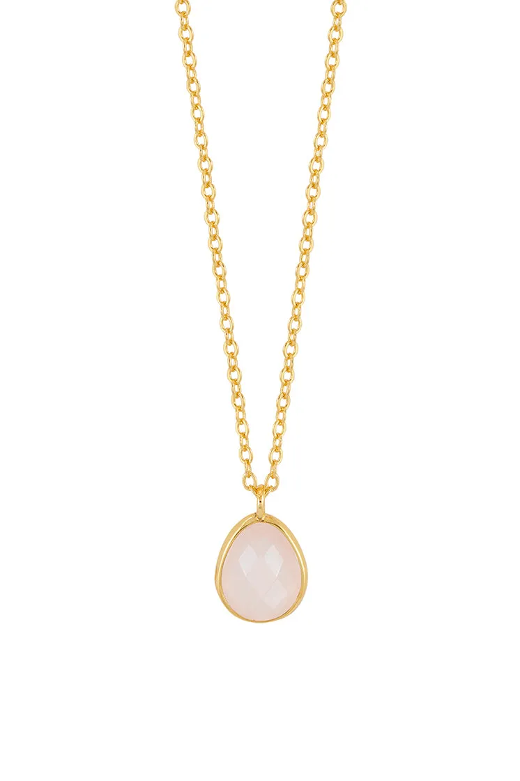 Wellness Faceted Rose Quartz Teardrop Gemstone Necklace sold by Estella Bartlett product image thumbnail 3