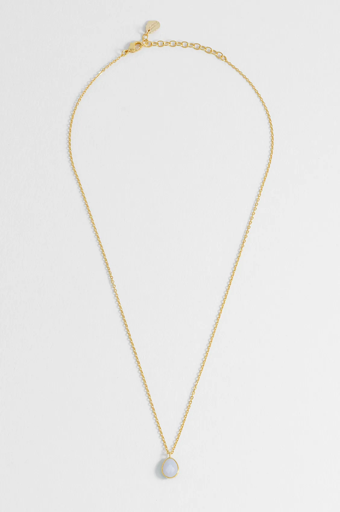 Wellness Faceted Blue Lace Agate Teardrop Necklace sold by Estella Bartlett
