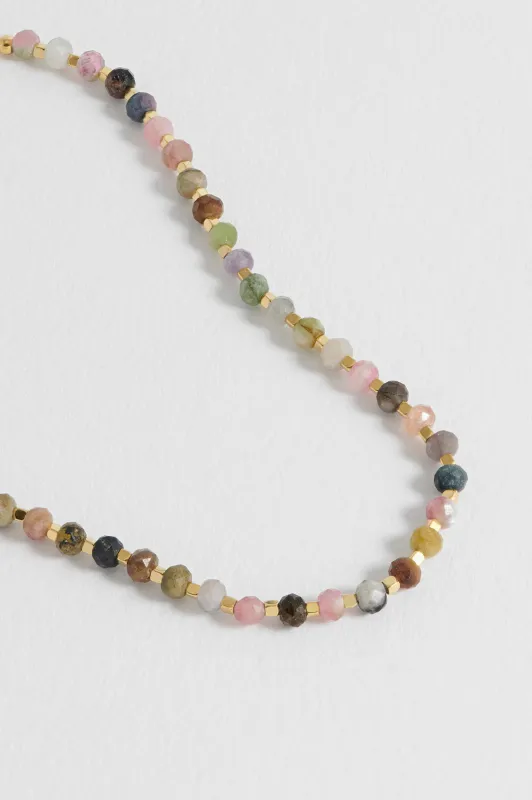 Wellness Tourmaline Amelia Gemstone Necklace made by Estella Bartlett