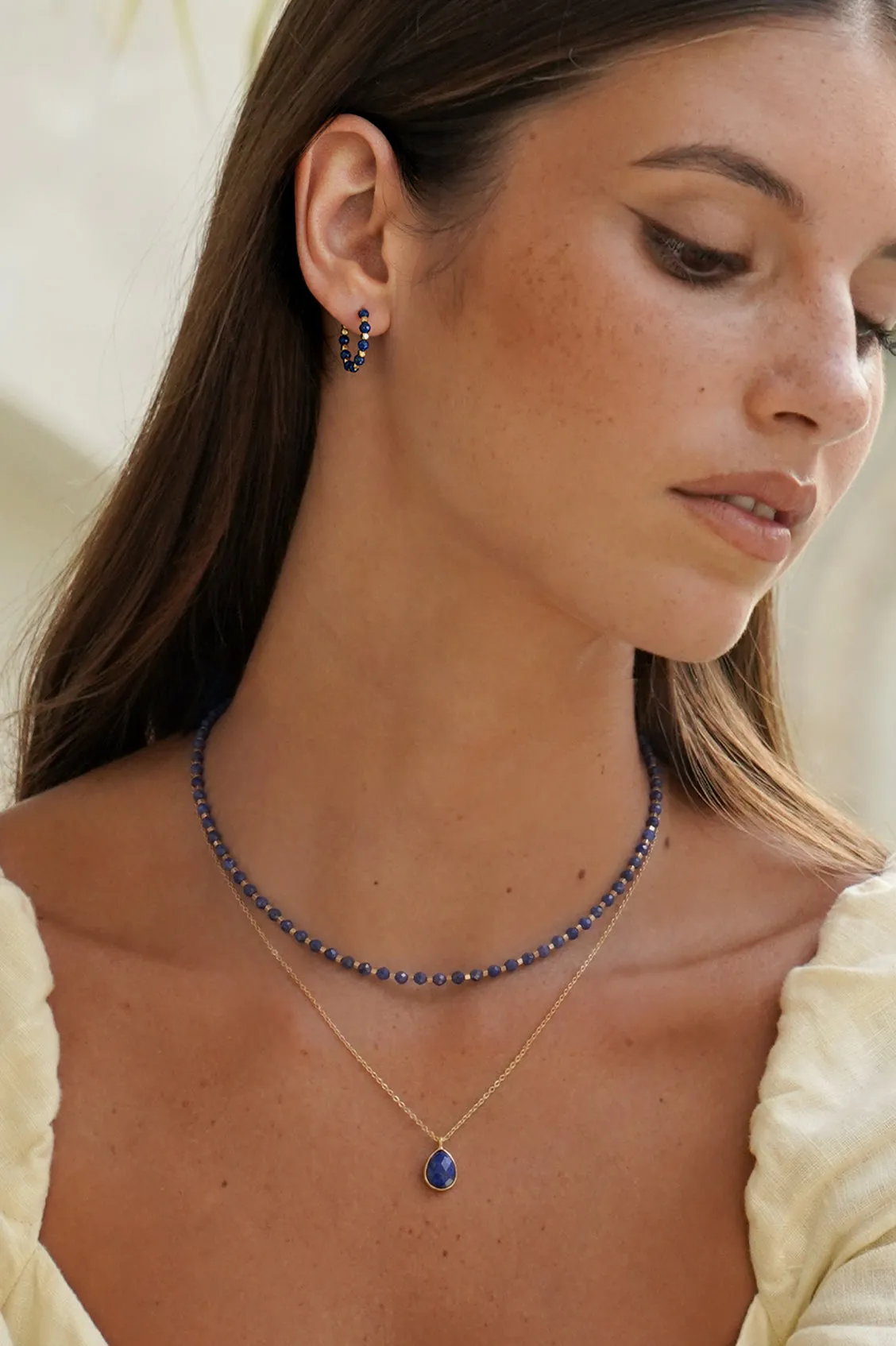 Wellness Lapis Lazuli Amelia Gemstone Necklace sold by Estella Bartlett product image thumbnail 2