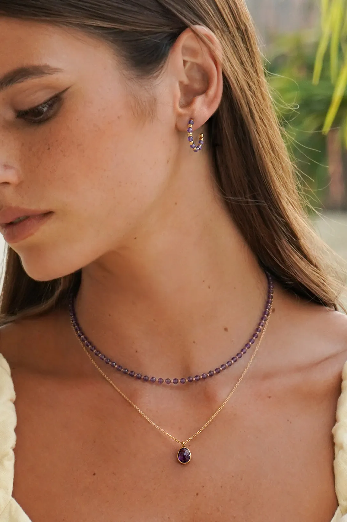 Wellness Amethyst Amelia Gemstone Necklace sold by Estella Bartlett product image thumbnail 2