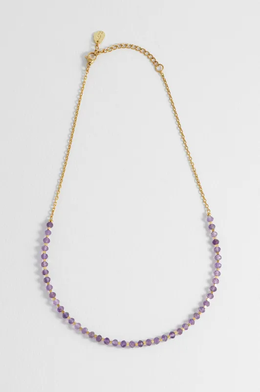 Wellness Amethyst Amelia Gemstone Necklace made by Estella Bartlett
