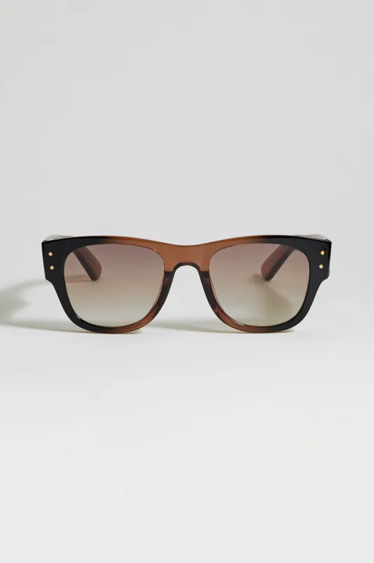 Manila Transparent Brown Wayfarer Unisex Sunglasses made by Estella Bartlett
