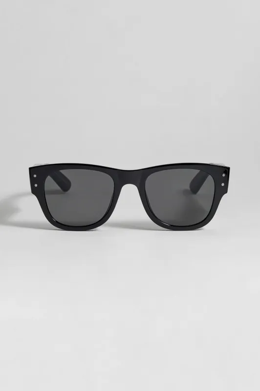 Manila Black Wayfarer Unisex Sunglasses made by Estella Bartlett