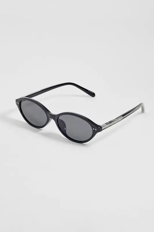 Jakarta Black Oval Women’s Sunglasses made by Estella Bartlett