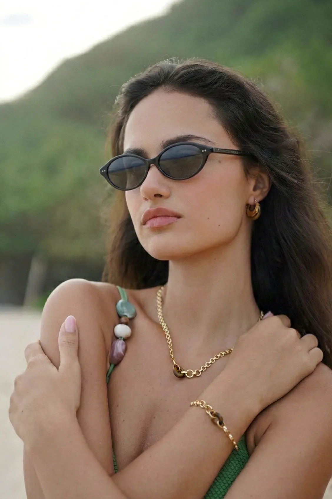 Jakarta Black Oval Women’s Sunglasses sold by Estella Bartlett product image thumbnail 2