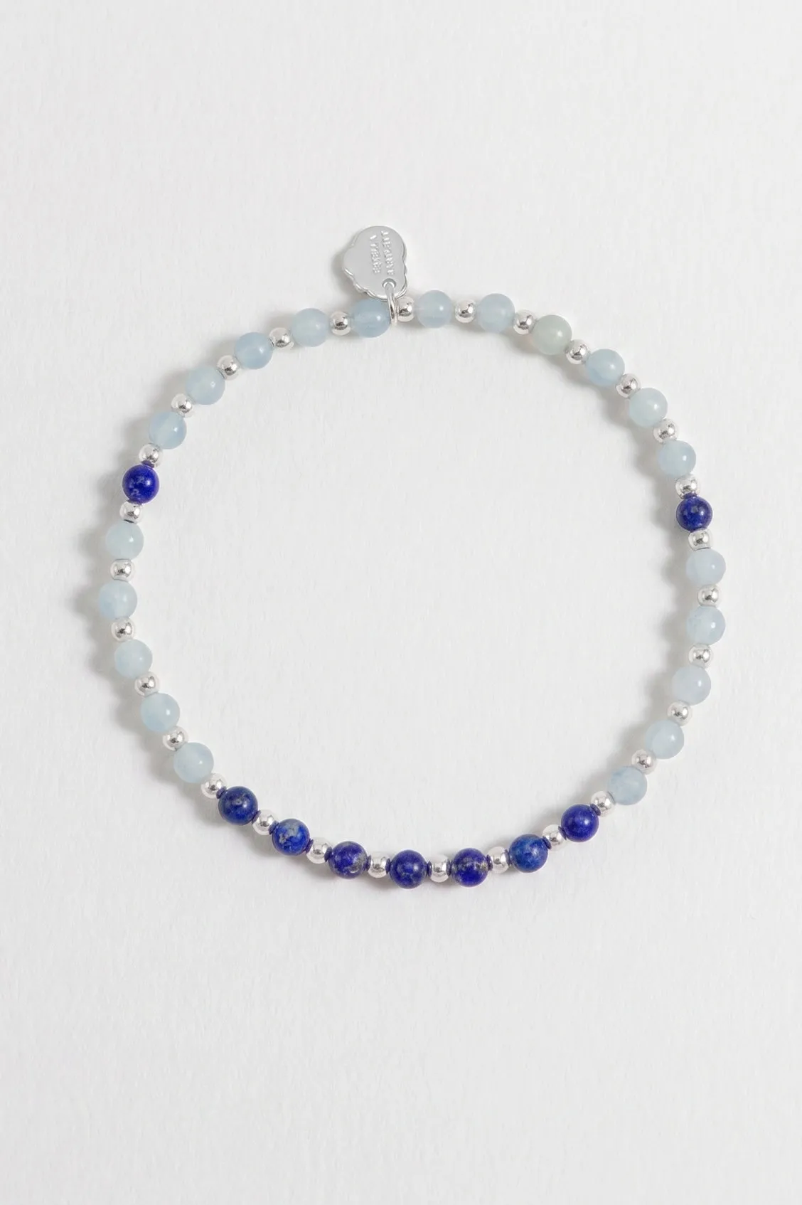 Wellness Chalcedony & Lapis Lazuli Stretch Sienna Bracelet sold by Estella Bartlett product image thumbnail 2